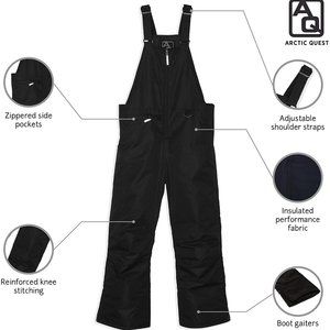 Arctic Quest Unisex Boys and Girls Ski  Snow Bibs